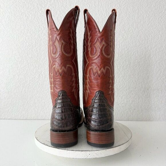 Rod Patrick Mens Cowboy Boots 12.5 AA Brown Caiman Leather Western Square Toe - Picture 3 of 13